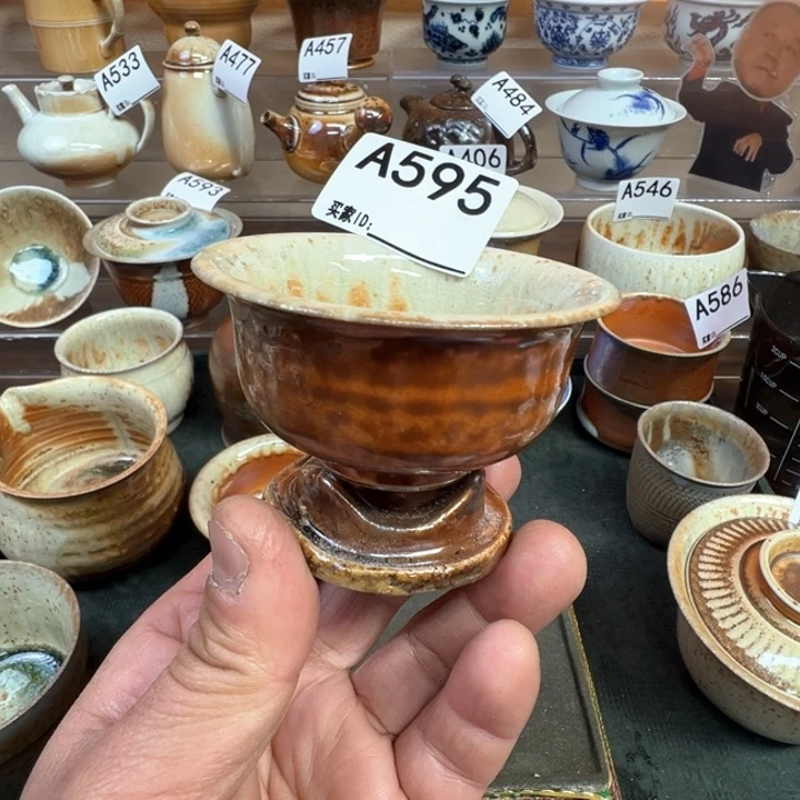 摆件钞*力595景德镇手工柴烧主人杯 