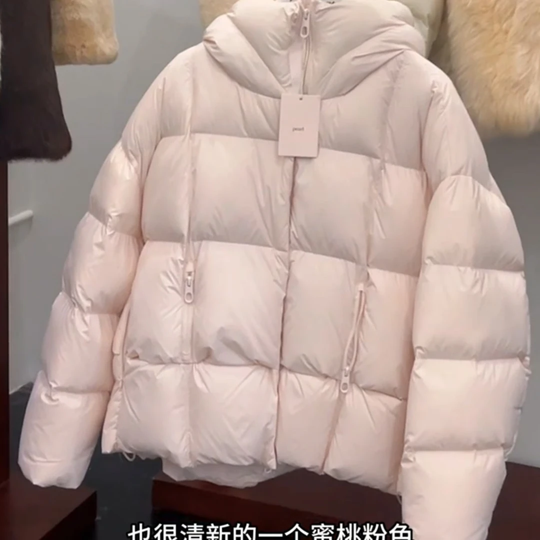 巨好看粉色减龄保暖棉服女装2025冬高级感时尚连帽宽松保暖外套