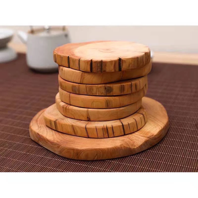 创意实木崖柏茶杯垫防烫隔热垫茶壶垫茶具配件家用咖啡杯功夫茶托
