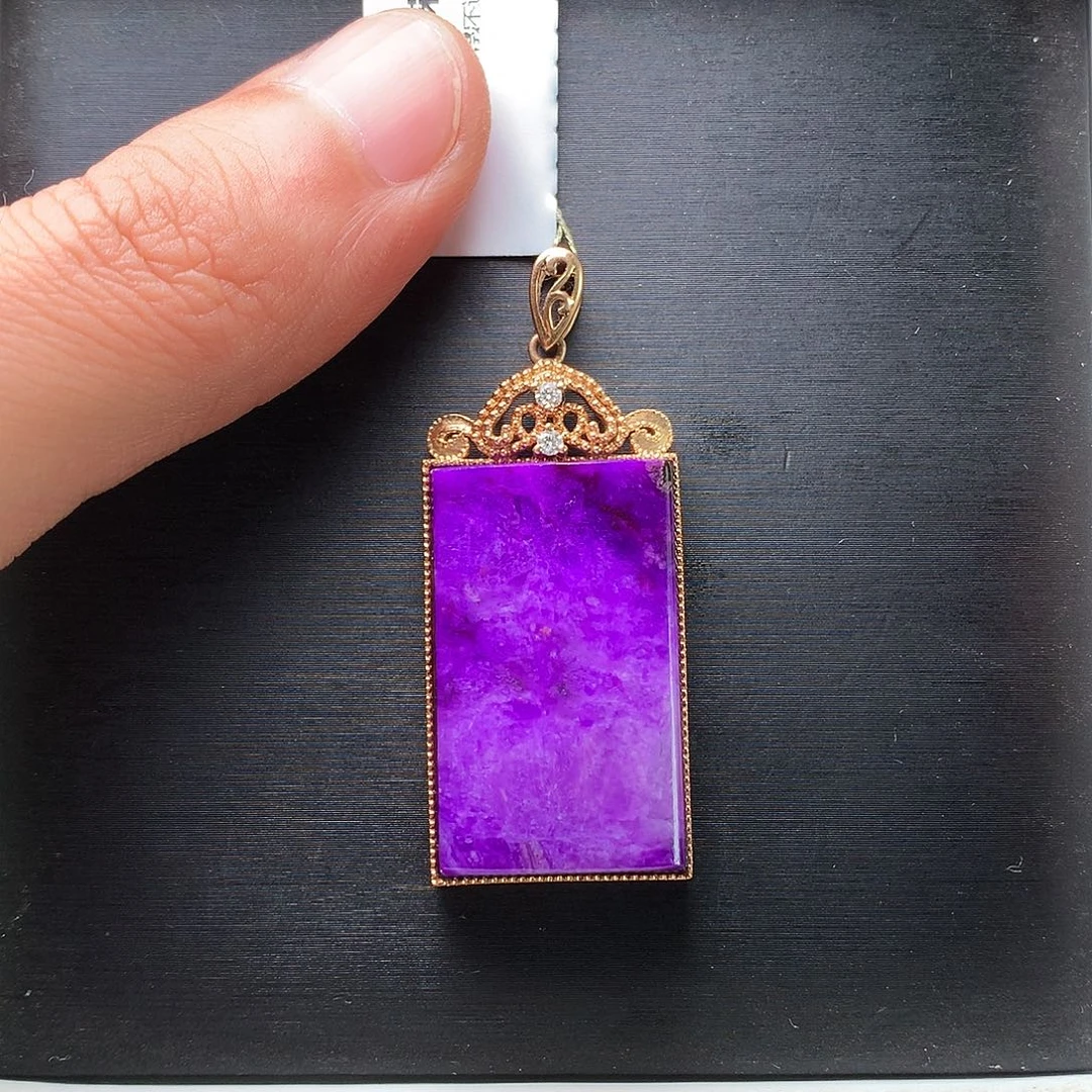 苏纪石（舒俱来）18K金镶嵌吊坠