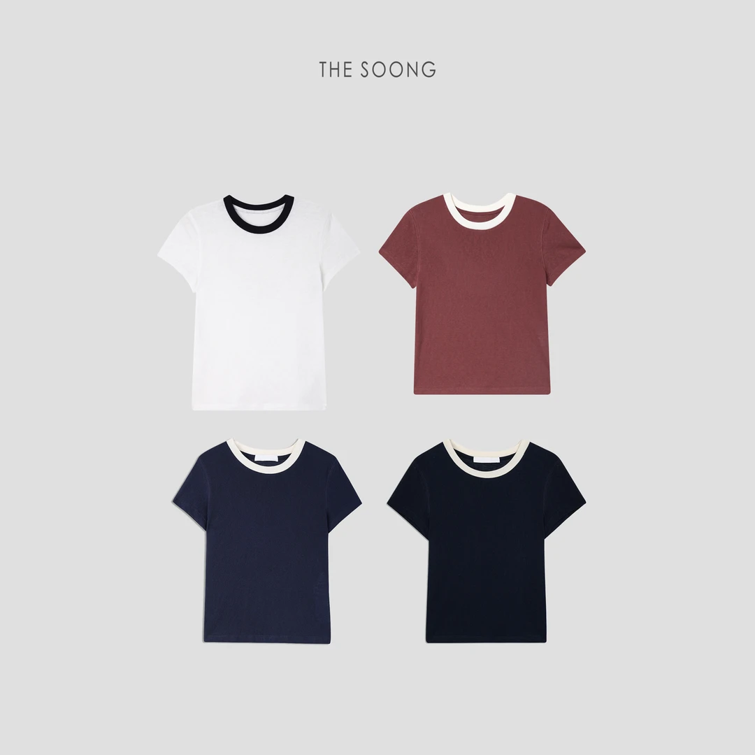 THESOONG | 好莱坞90's "回溯经典做旧加软麻感撞色T恤