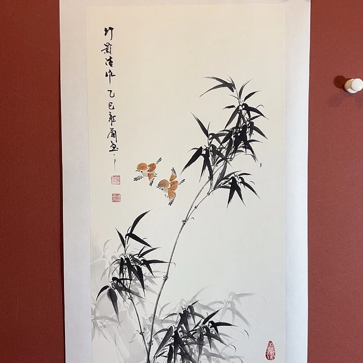 国画听兰老师花鸟