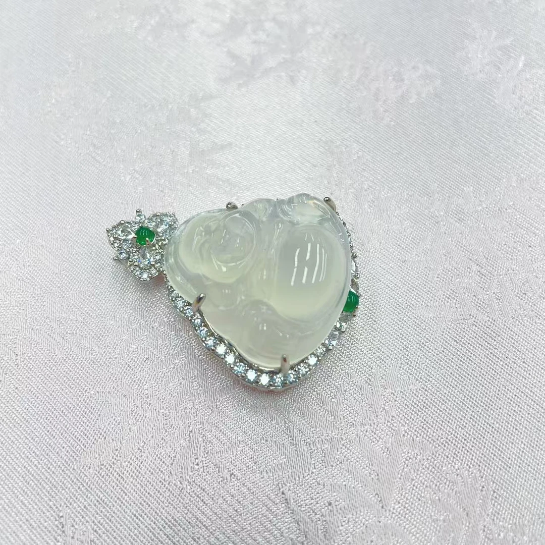 天然A货翡翠/白月光/蛋面高冰吊坠/高端华贵/多样性发货/x229