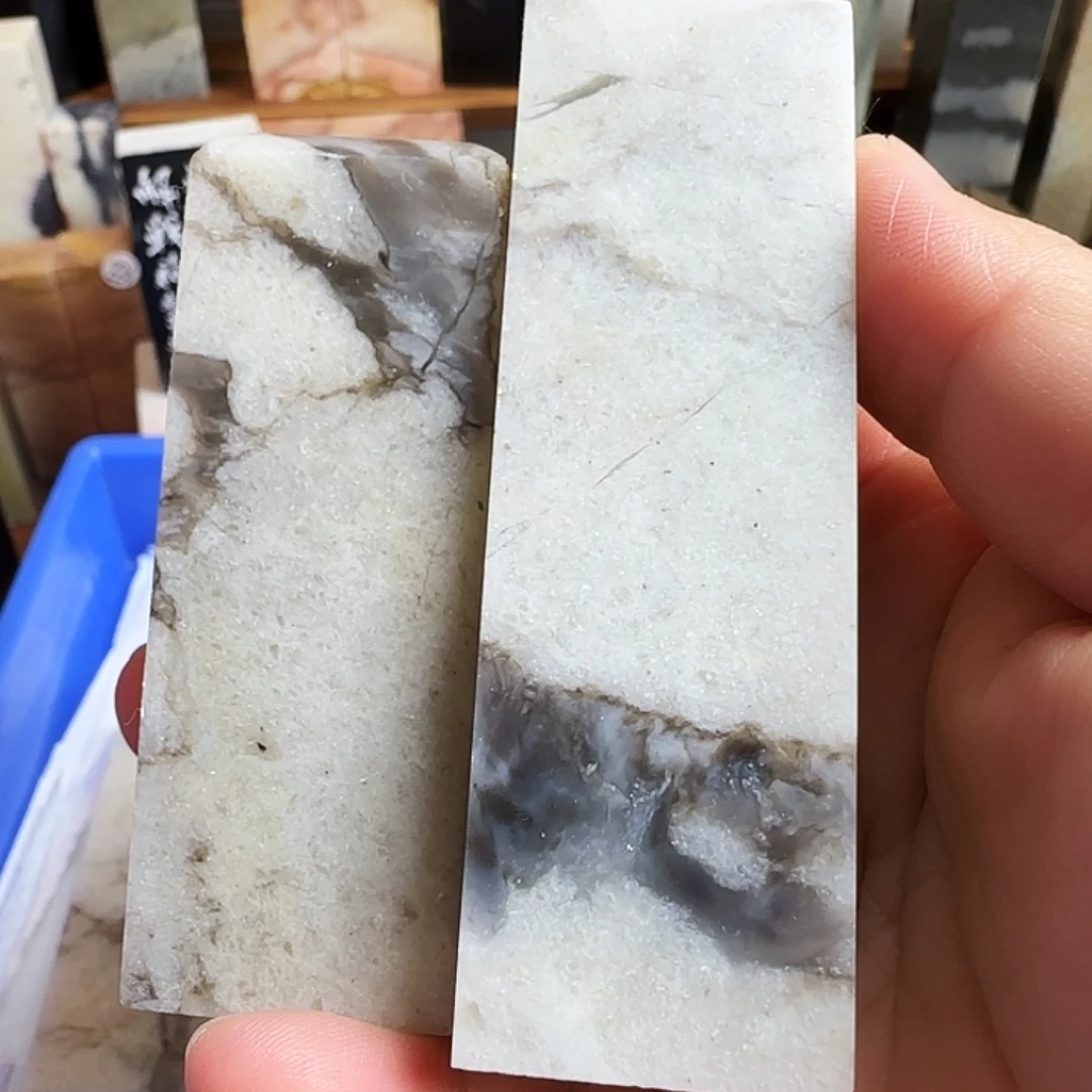 印石昌化石长白石水墨冻，2.6*2.6*7.0--8.2