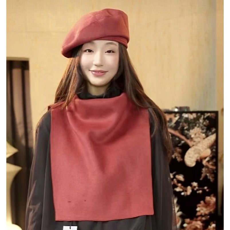 篱君2228-1秋冬新款女士披肩小众设计感拼接百搭女士披肩冬季