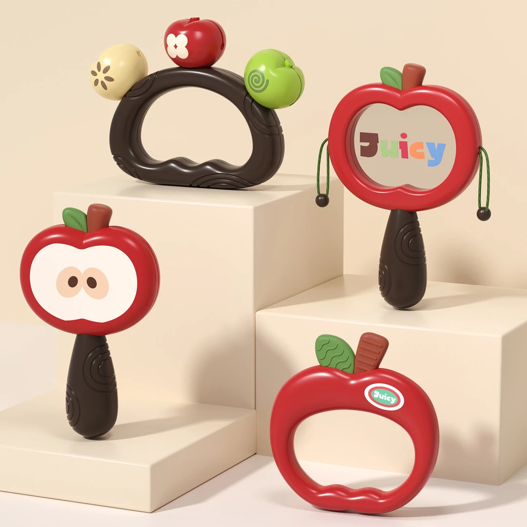 拨浪鼓婴幼儿可啃咬新生儿玩具小月龄益智宝宝儿童早教硅胶手摇铃