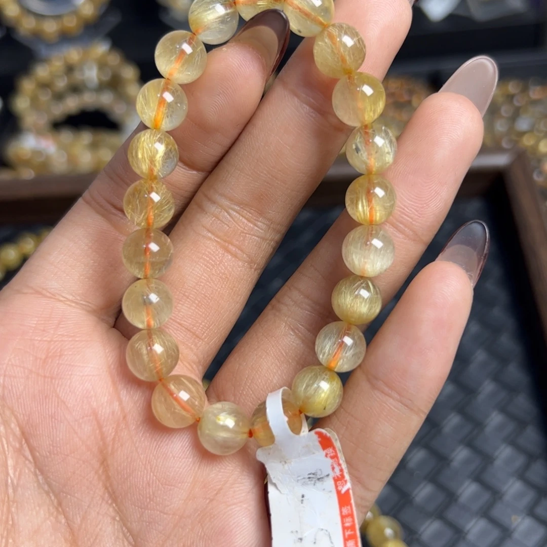 水晶未镶嵌手链天然金发晶