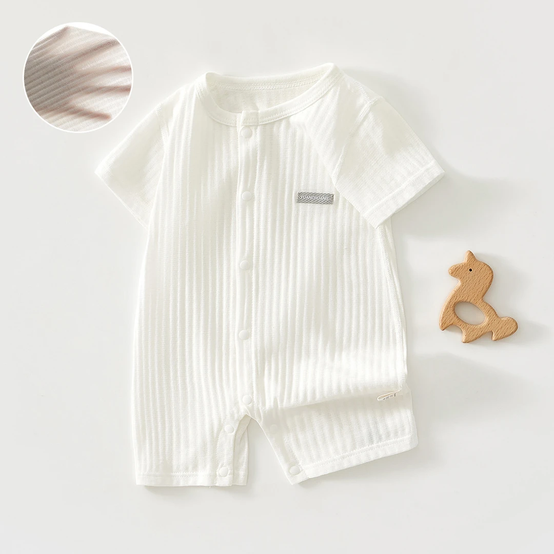 宝宝空调服薄款婴儿短袖连体衣服夏季爬服哈衣男女新生儿夏装纯棉