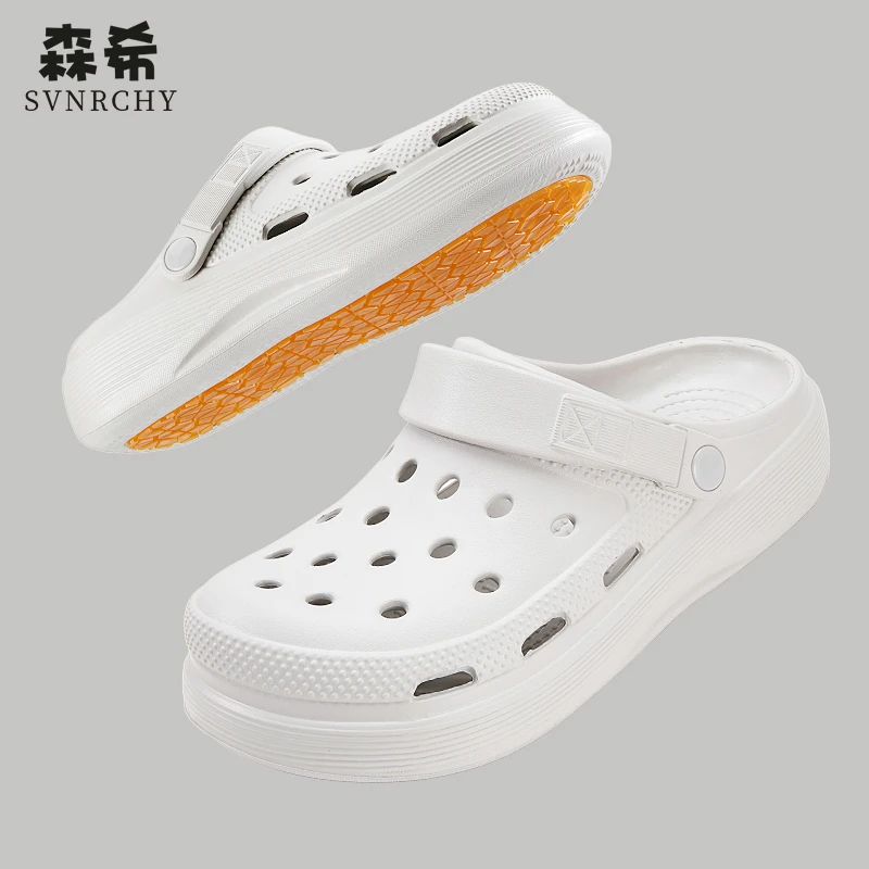 厚底洞洞鞋男夏季凉鞋外穿2025新款潮流耐磨防滑防臭开车俩穿鞋拖