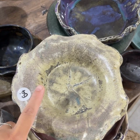 碗手工手捏碗盘咖啡杯