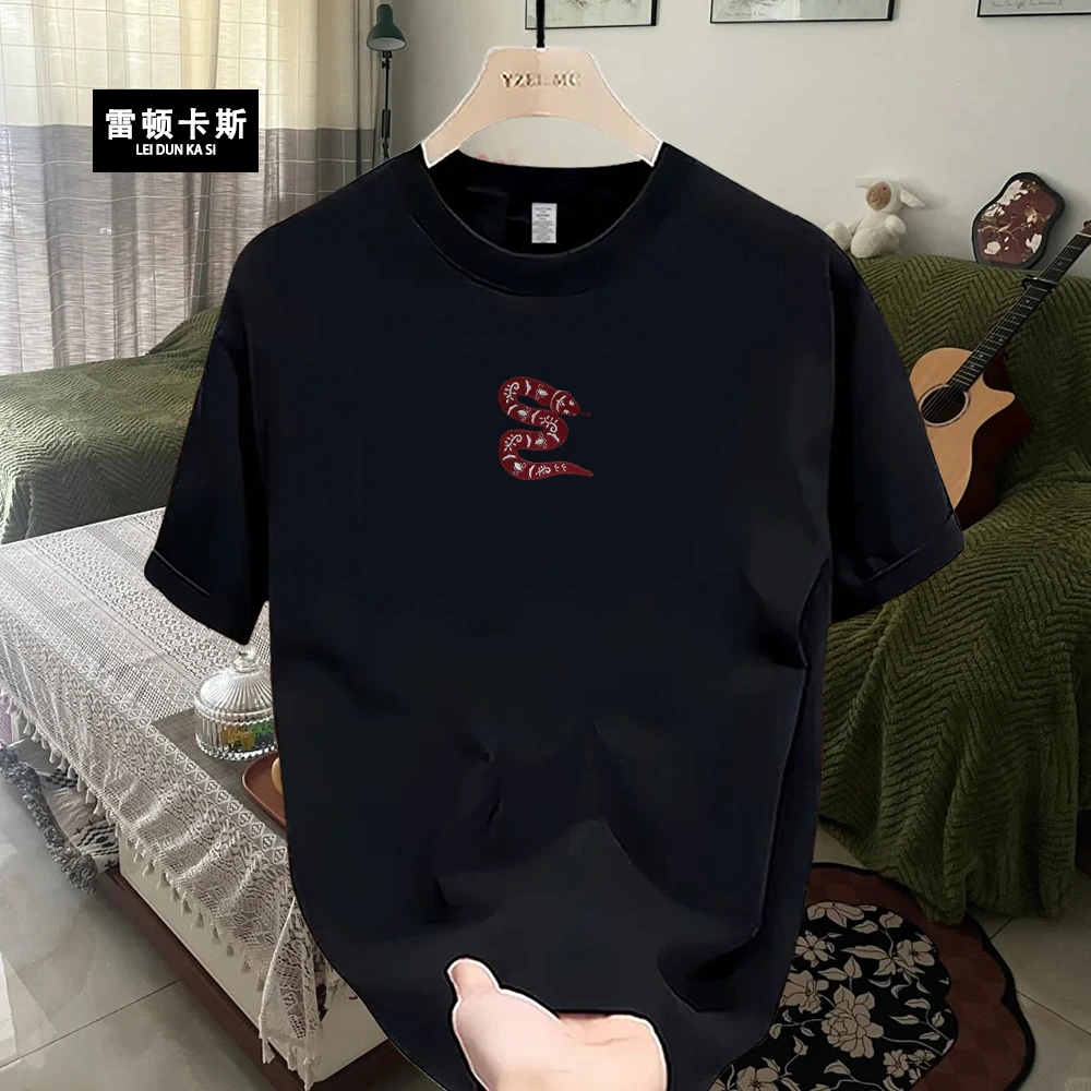雷顿卡斯美式痞帅重磅纯棉短袖T恤青年男女款夏季ins潮牌圆领上衣