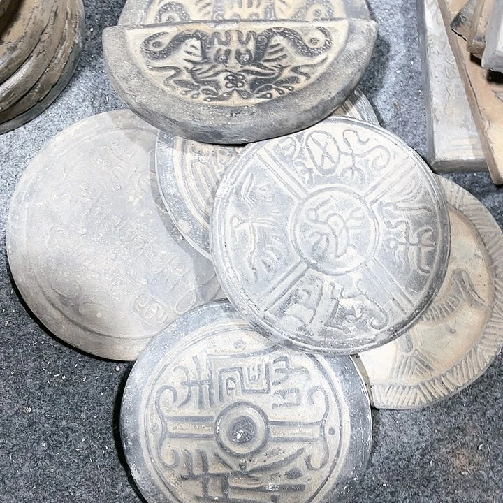 瓦当摆件摆件茶桌茶台陶瓷余***调