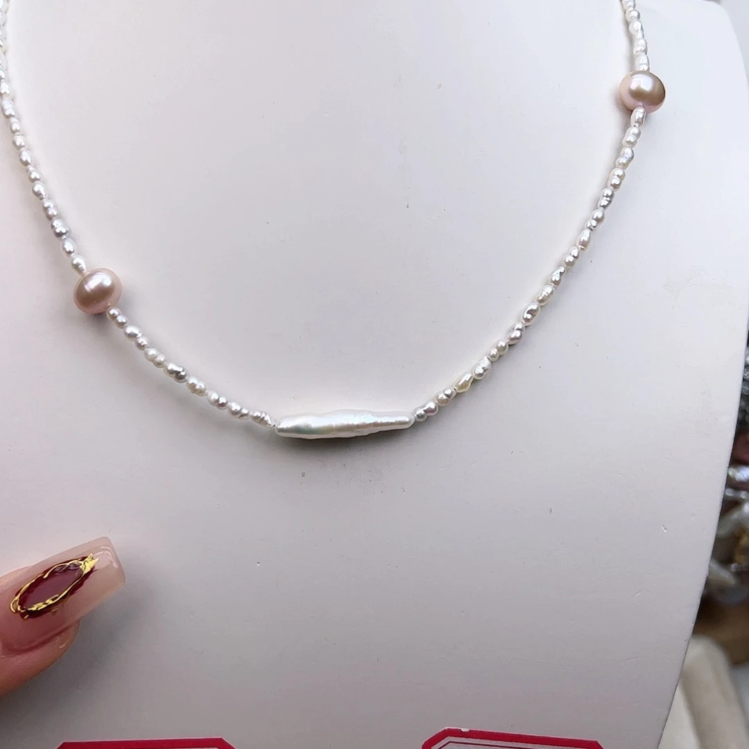 淡水珍珠颈饰银S925镶嵌