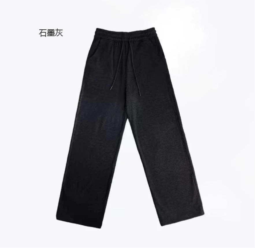 秋冬长裤休闲裤垂顺感裤子直筒裤抽绳高腰加绒德绒阔腿裤GS020