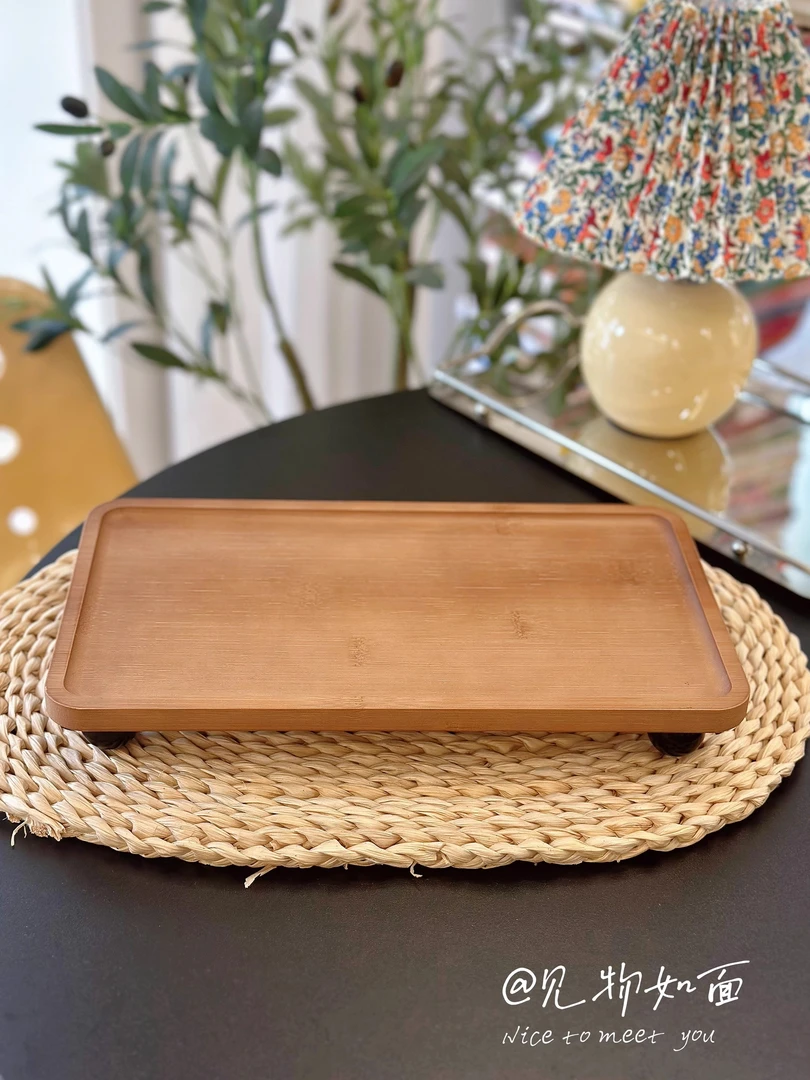 见物如面高级感复古长方形水杯茶杯茶盘托盘咖啡店民宿家用一人食