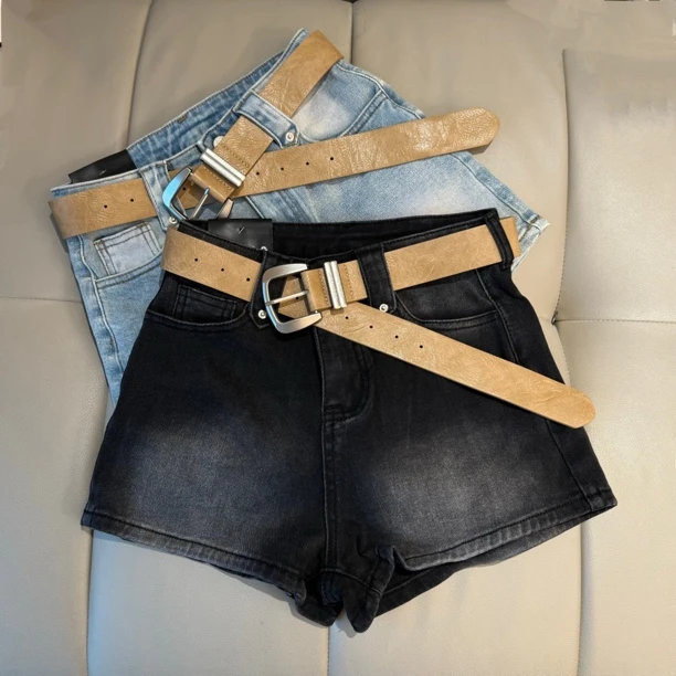 【CCDZ】夏季新品韩系百搭显瘦高腰牛仔短裤女