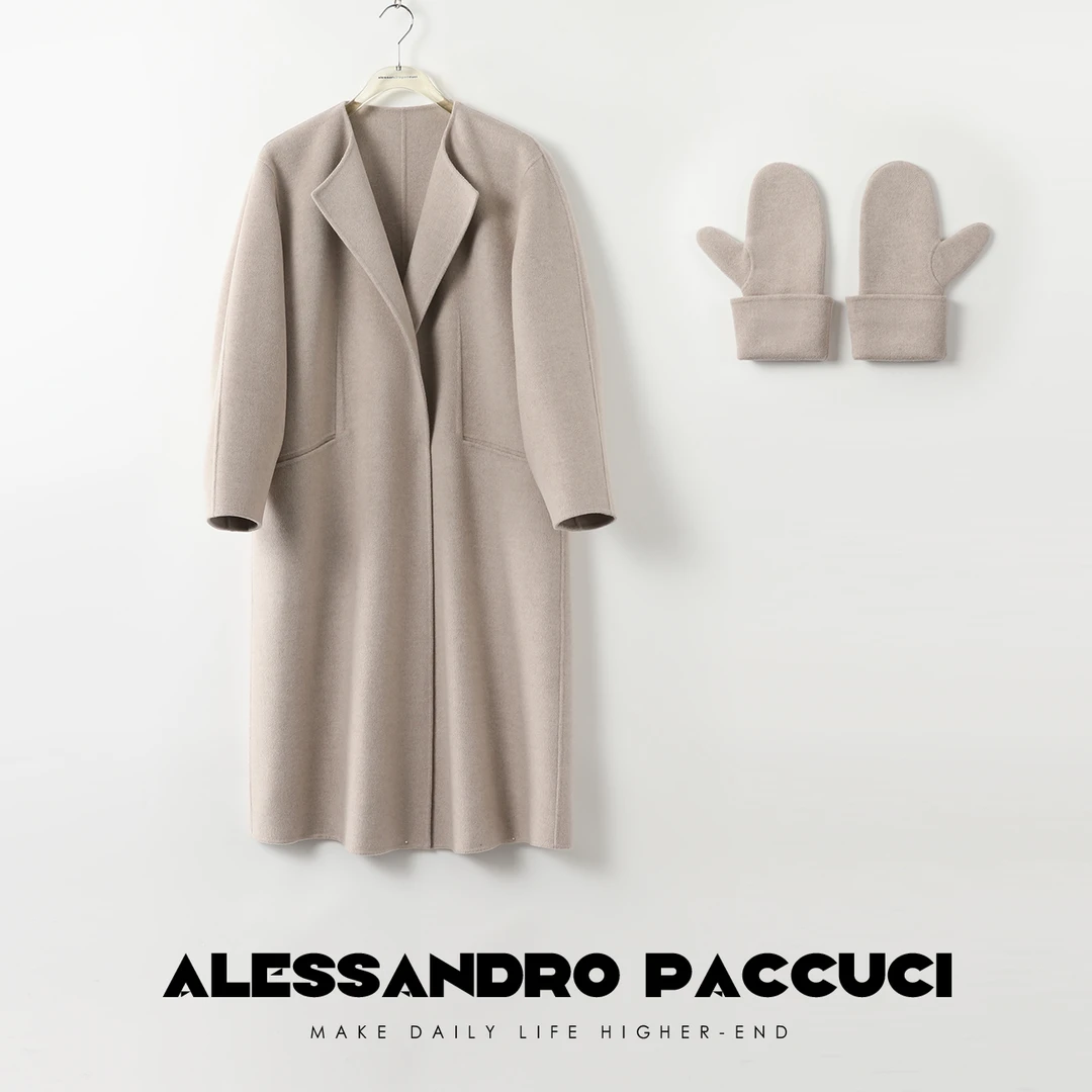 【孤品不退换】洛哥25759X【雪霜灰】绵羊毛+山羊绒+二醋酸毛呢大衣冬