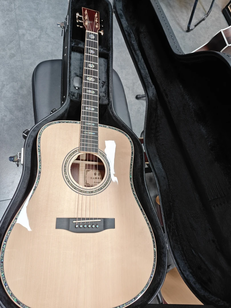 美森阿迪面板➕马达加斯加玫瑰木D45复刻B2G拾音手工定制民谣吉他