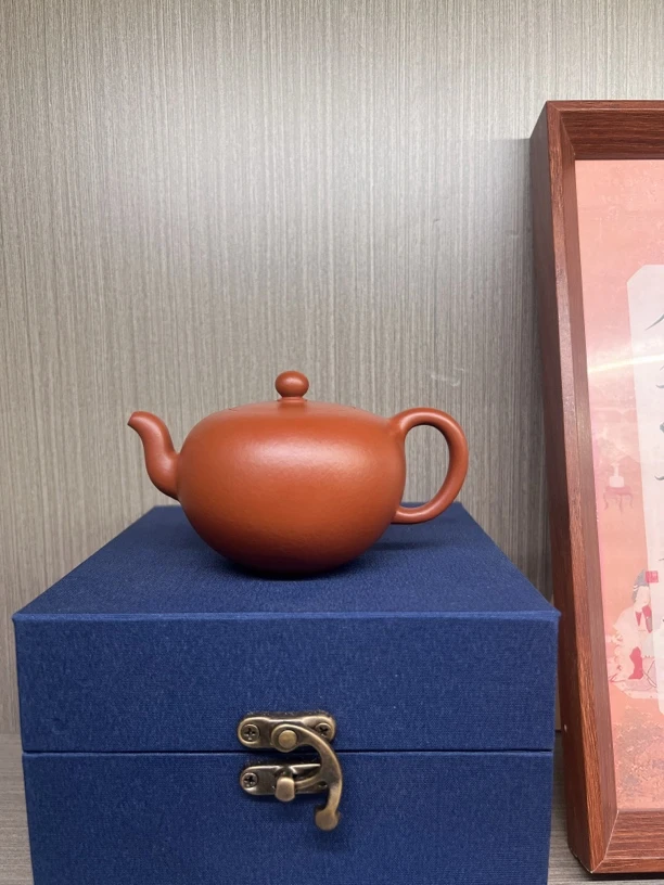 微瑕半手工小煤窑朱泥一粒珠128容量紫砂壶