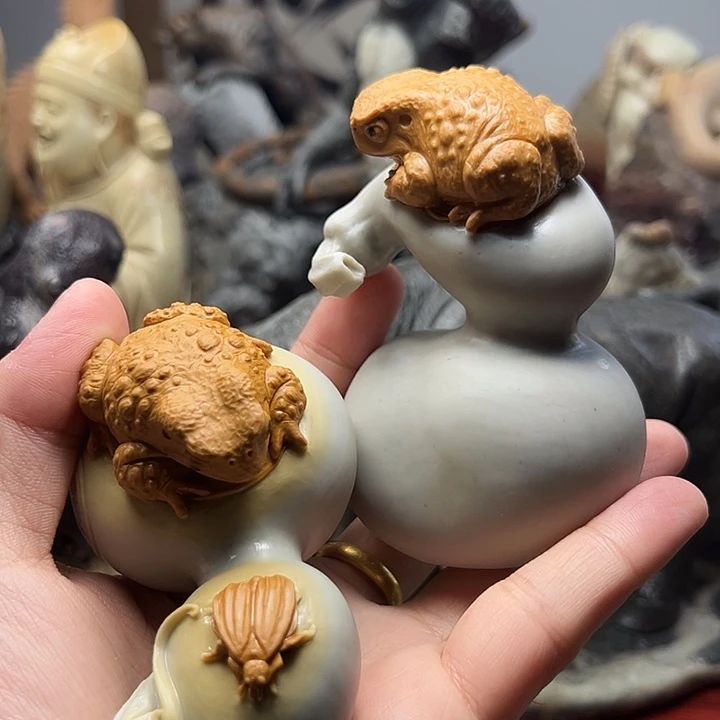 观***子东北石松花石摆件