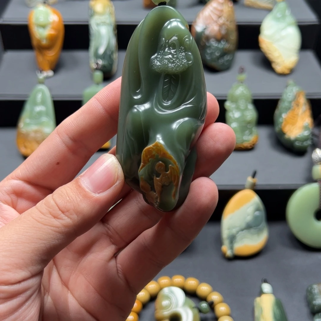 ❾***玖岫岩河磨玉（透闪石质玉）未镶嵌颈饰