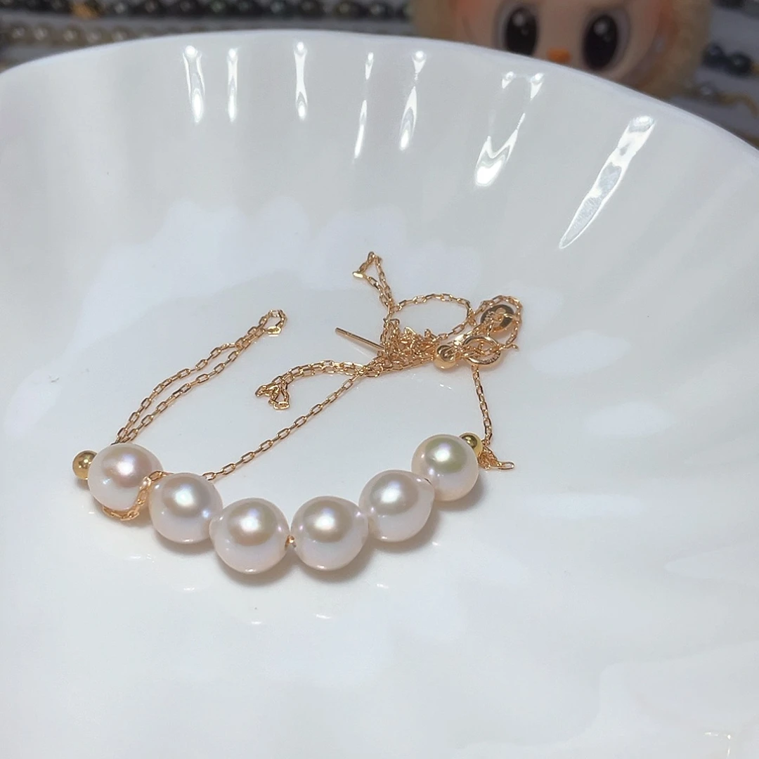 淡水珍珠银S925镶嵌颈饰