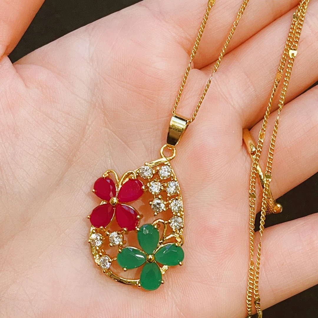 铜合金吊坠 时尚精美錾刻花花吊坠