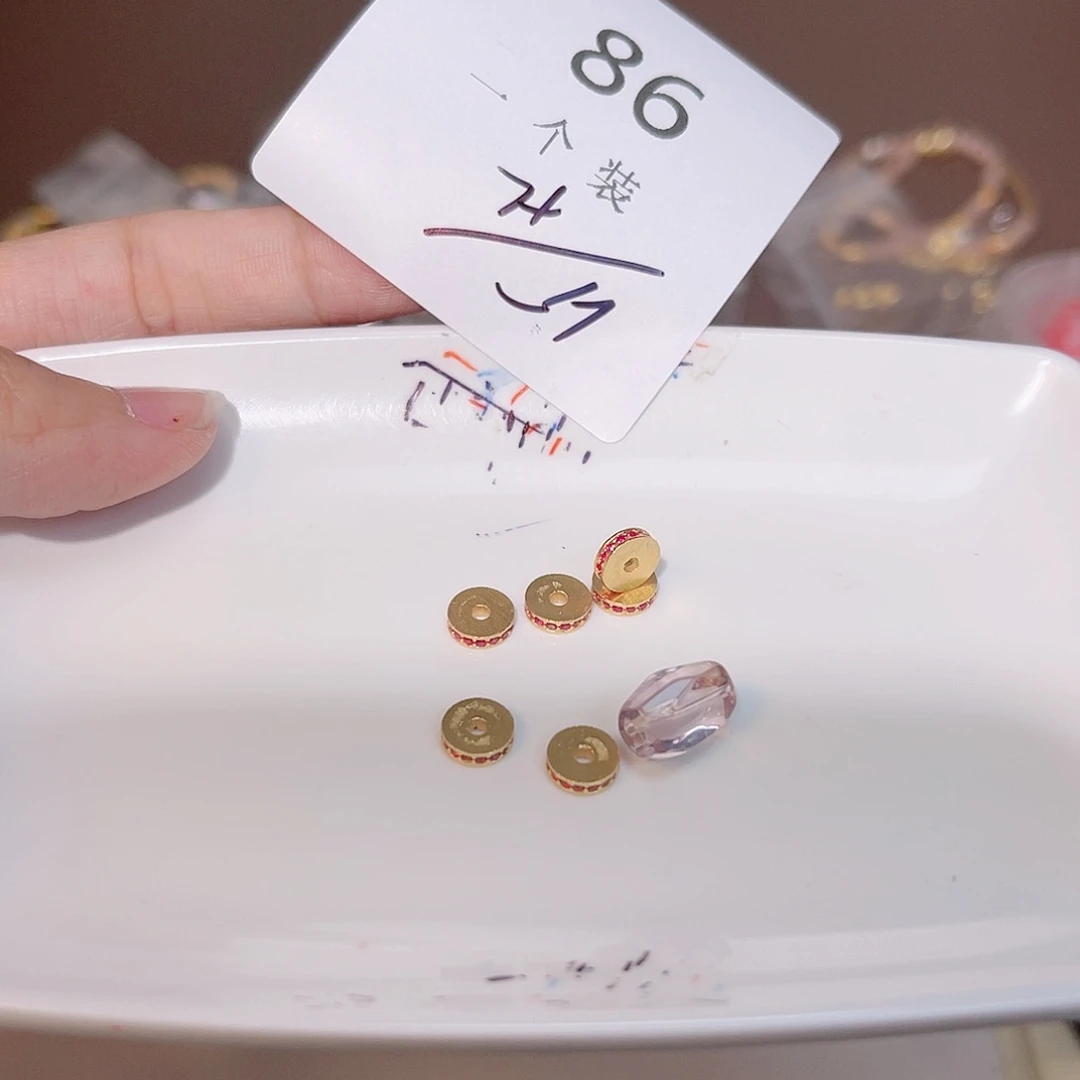 水晶珠宝半成品银S925镀金镶嵌86