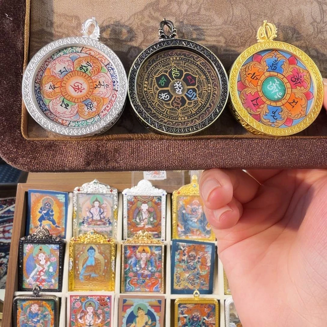 吊坠3.5纯手绘六字箴言