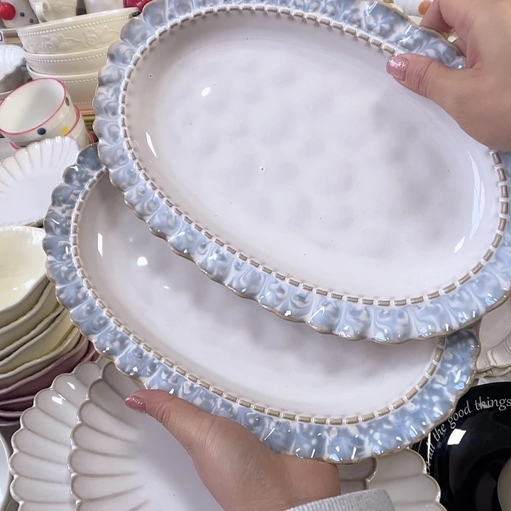 瓷片瑕疵特价陶瓷鱼盘