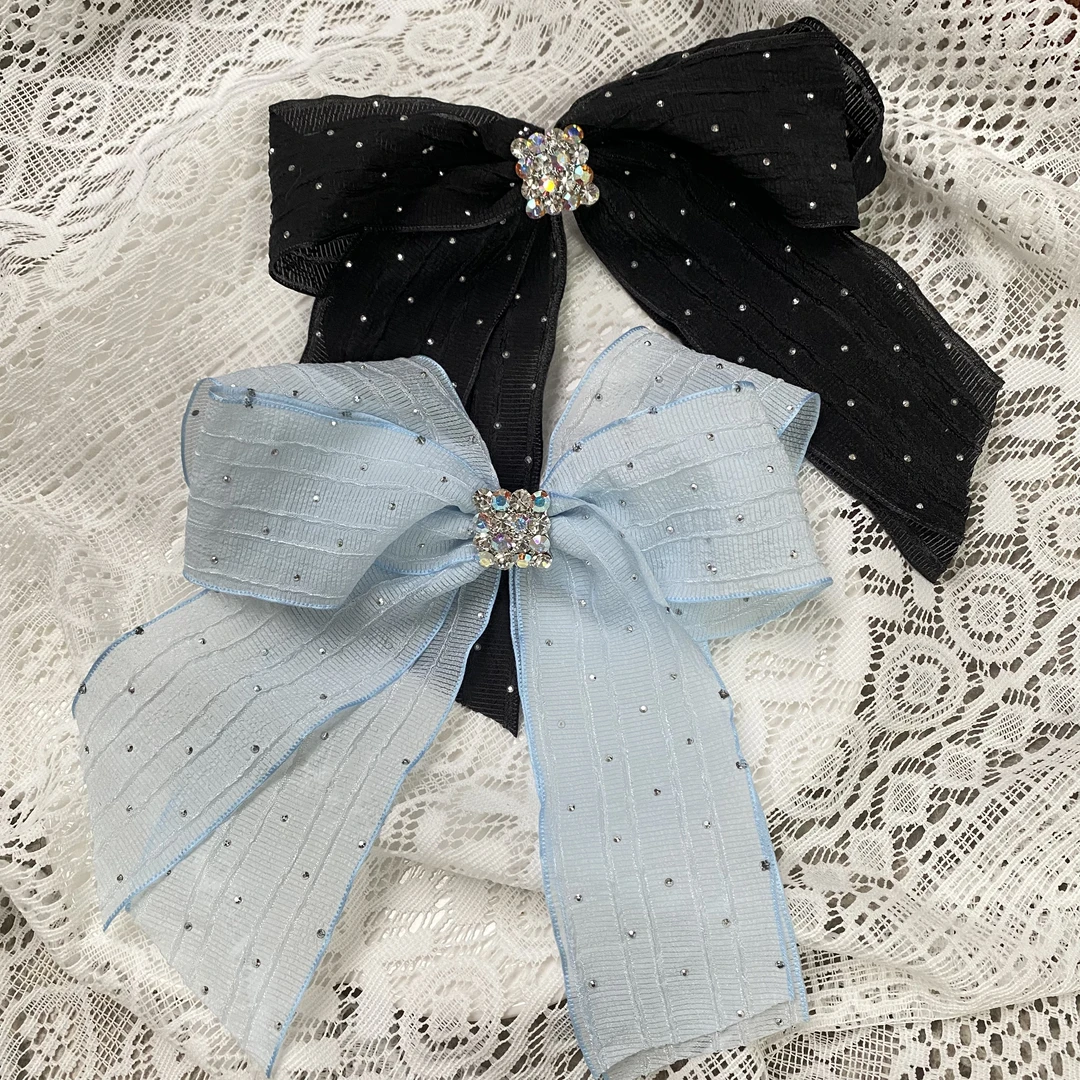 韩国Eunoia Nero【韩系方钻蝴蝶结弹簧夹】7043手工气质时尚超仙