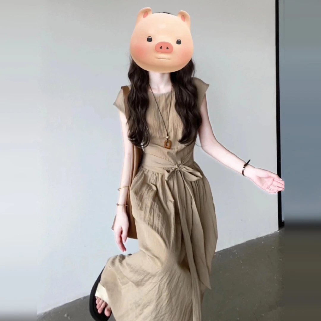 法式气质连衣裙子女夏季2025新款海边度假高级感气质收腰显瘦长裙