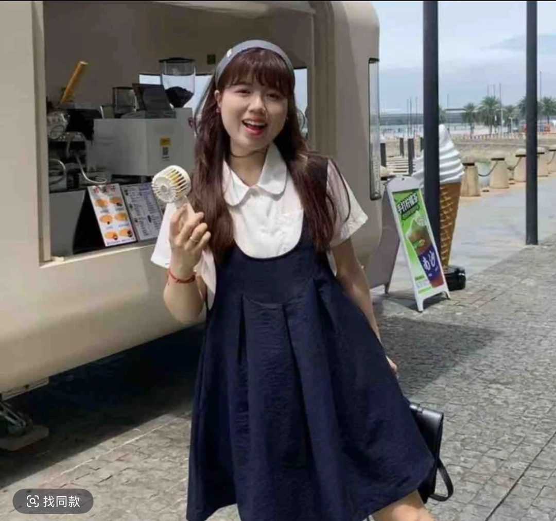 减龄学院风衬衫背心裙宽松显瘦夏季长短款套装-9539