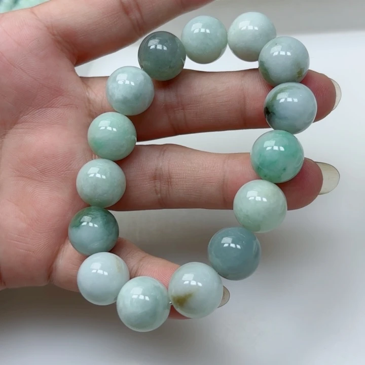 翡翠未镶嵌手链手串1条卡14