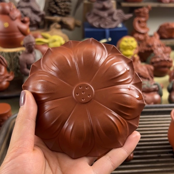 紫砂茶宠紫砂莲花底座