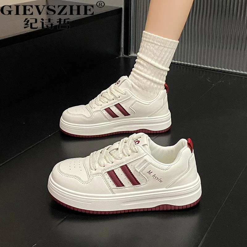 纪诗哲小白鞋女厚底增高夏季新款时尚百搭板鞋单夏季增高真皮板鞋