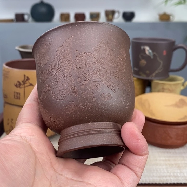 紫砂茶杯天*宜兴紫砂主人杯