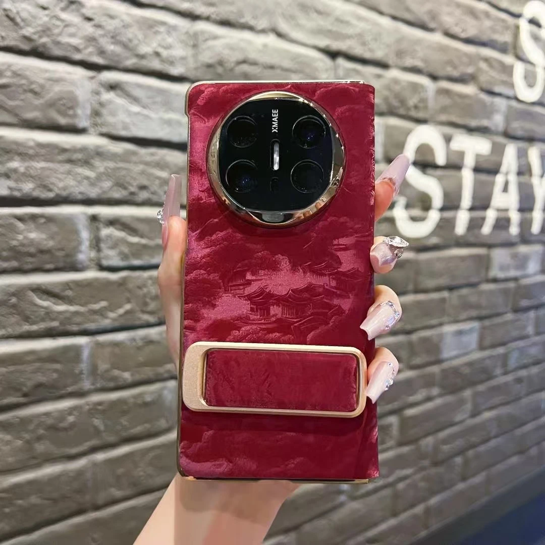 适用华为折叠matex6腕带旋转支架细闪轻奢翻盖手机壳x5全包保护套