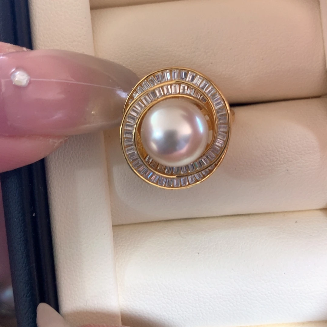 海水珍珠戒指银S925镶嵌