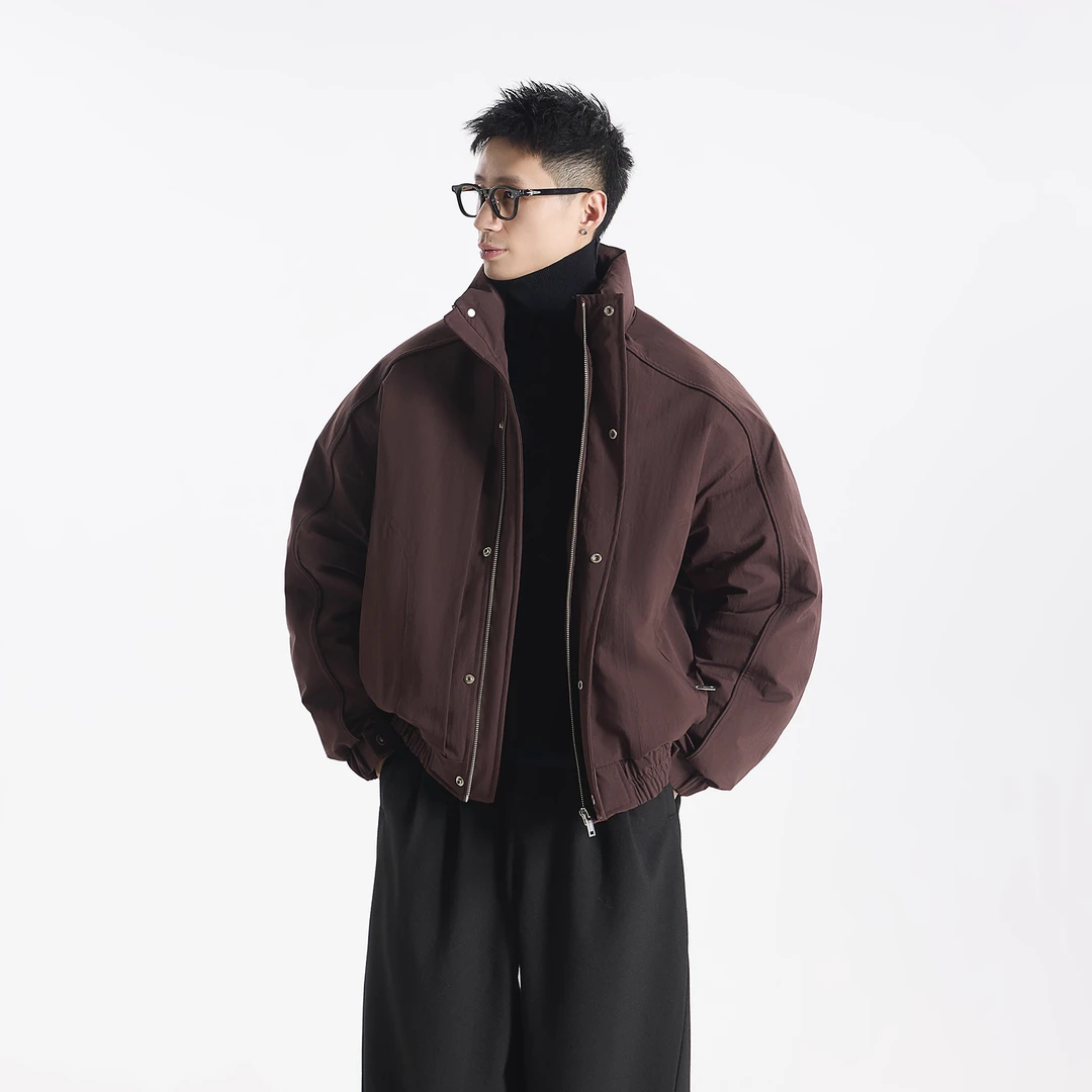 GCCDUPE77『拥暖仓』美式短款插肩立领 90白鸭绒保暖夹克羽绒服