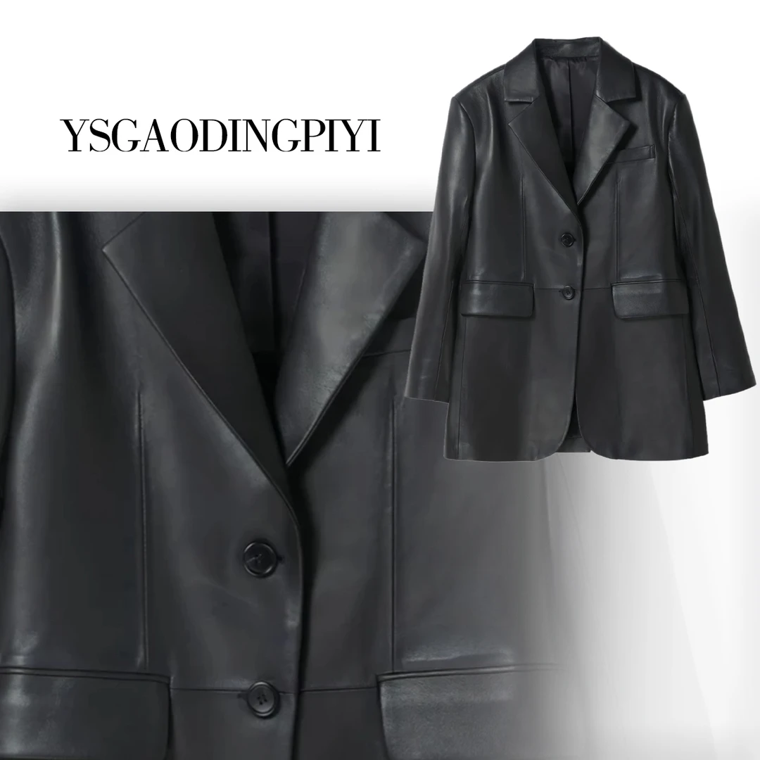 2025年新款春秋真皮皮衣外套女款短款单皮绵羊皮休闲夹克