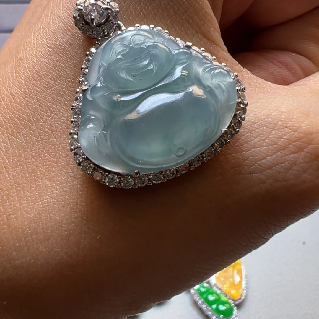 翡翠银S925镶嵌吊坠(不含链)吊坠