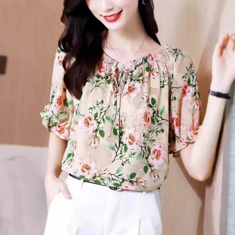孤品上衣显瘦时尚凉快百搭妈妈装小衫气质女装洋气