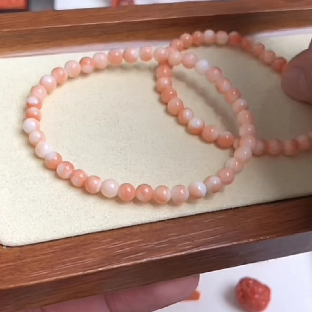 momo珊瑚圆珠手串-多样性发货