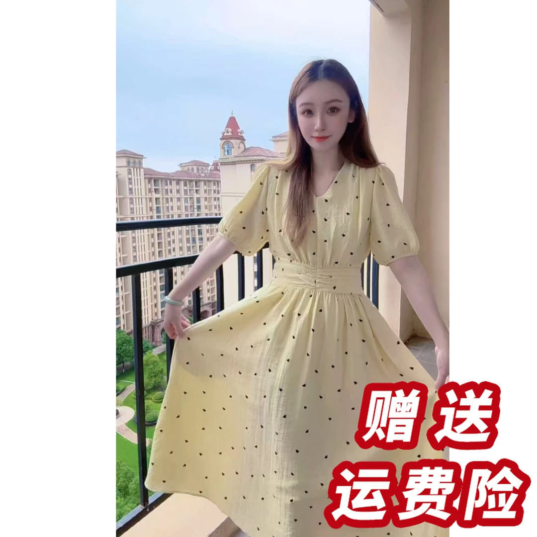2025夏季新款裙子法式爱心气质宽松显瘦连衣裙Q56020