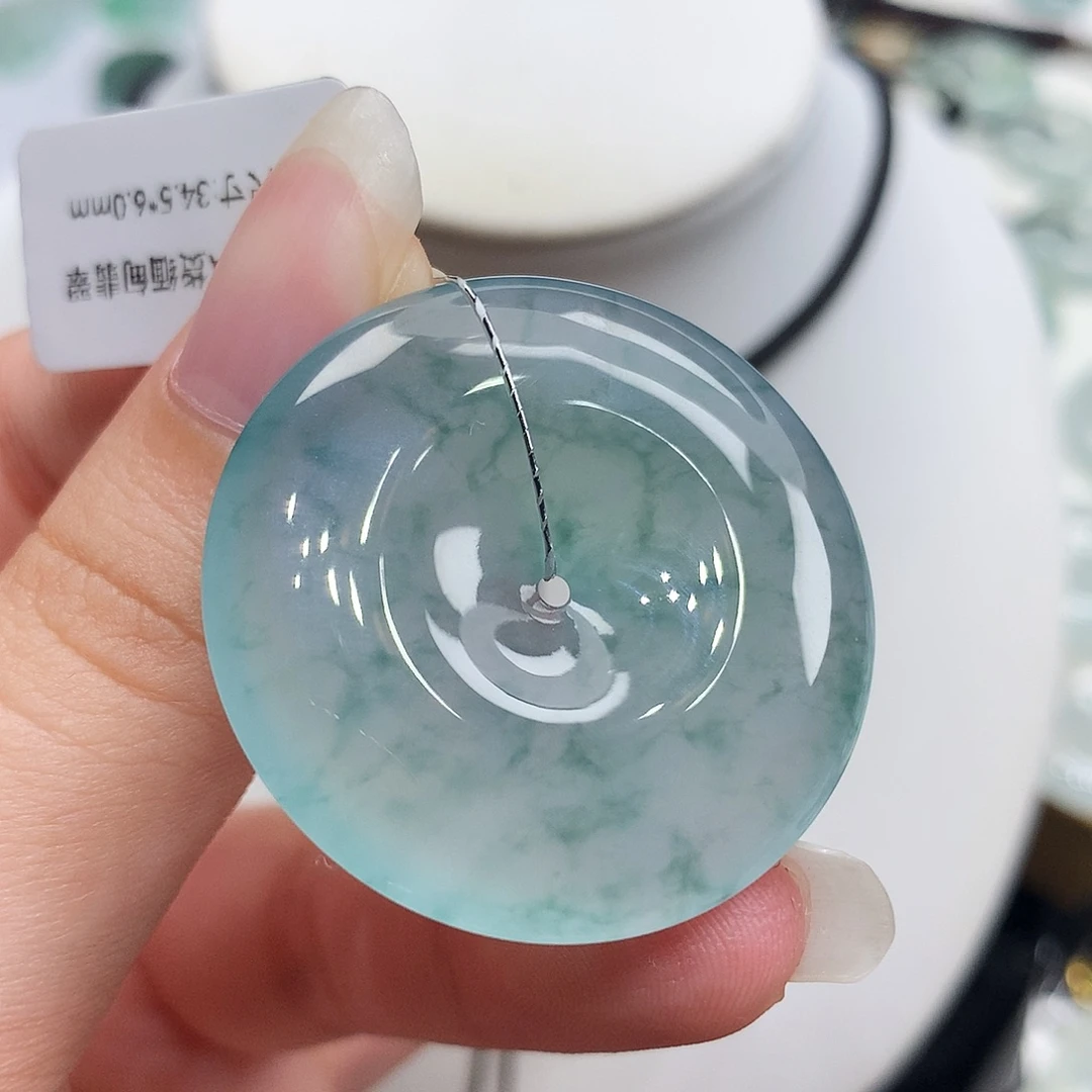 翡翠未镶嵌胸饰翡翠87，34.5/6