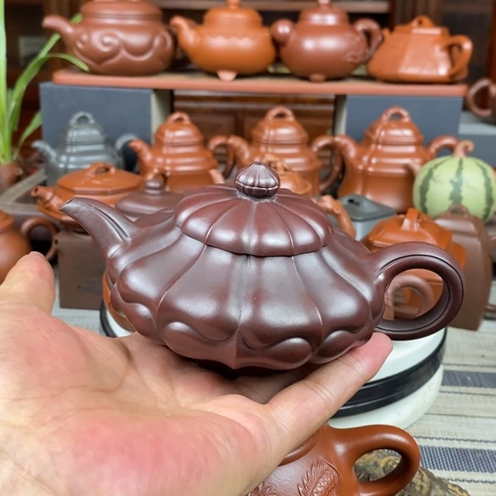 茶壶紫砂合菱260CC原矿老紫泥还原烧特价