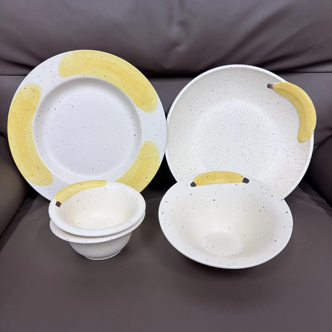 现代艺术William wilde系列餐具5件/香蕉苹果