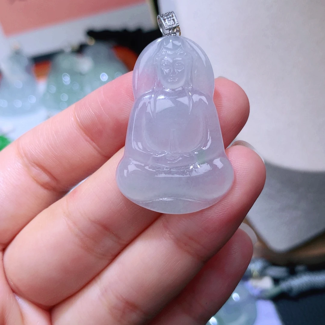 颈饰18K金镶嵌翡翠素衣