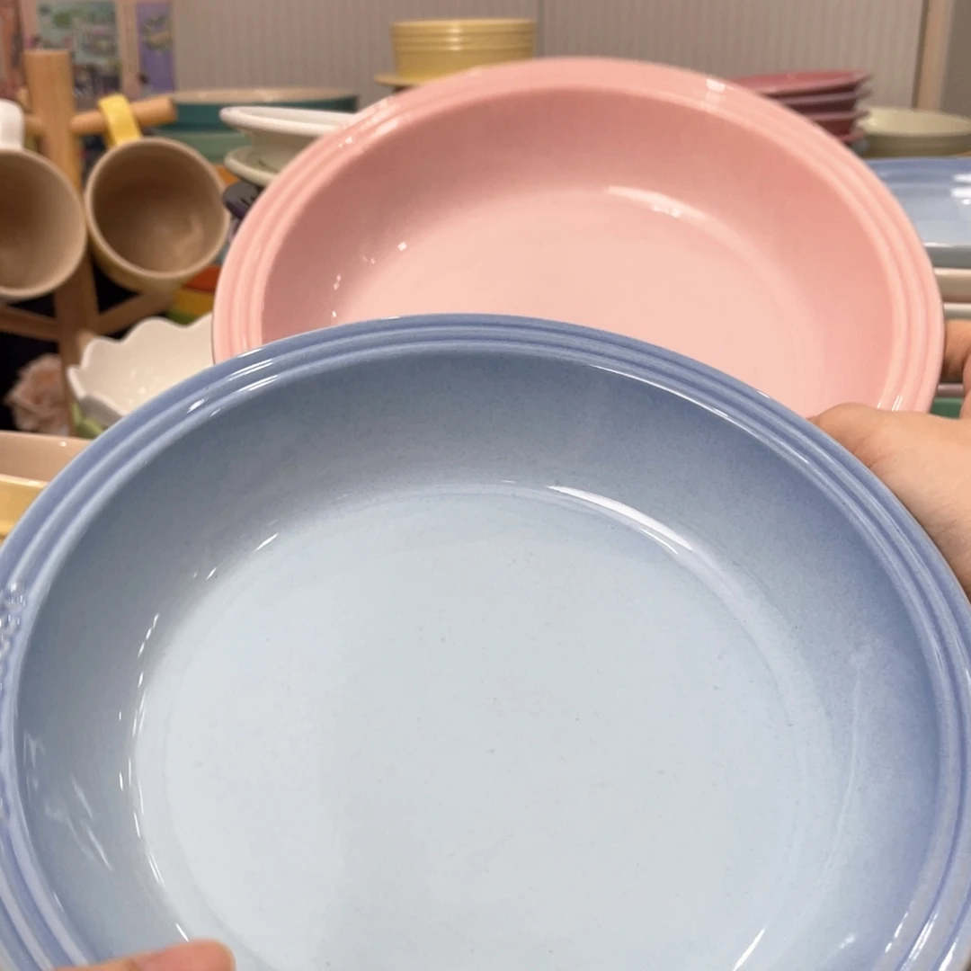 瓷片微瑕2个8英寸草帽盘